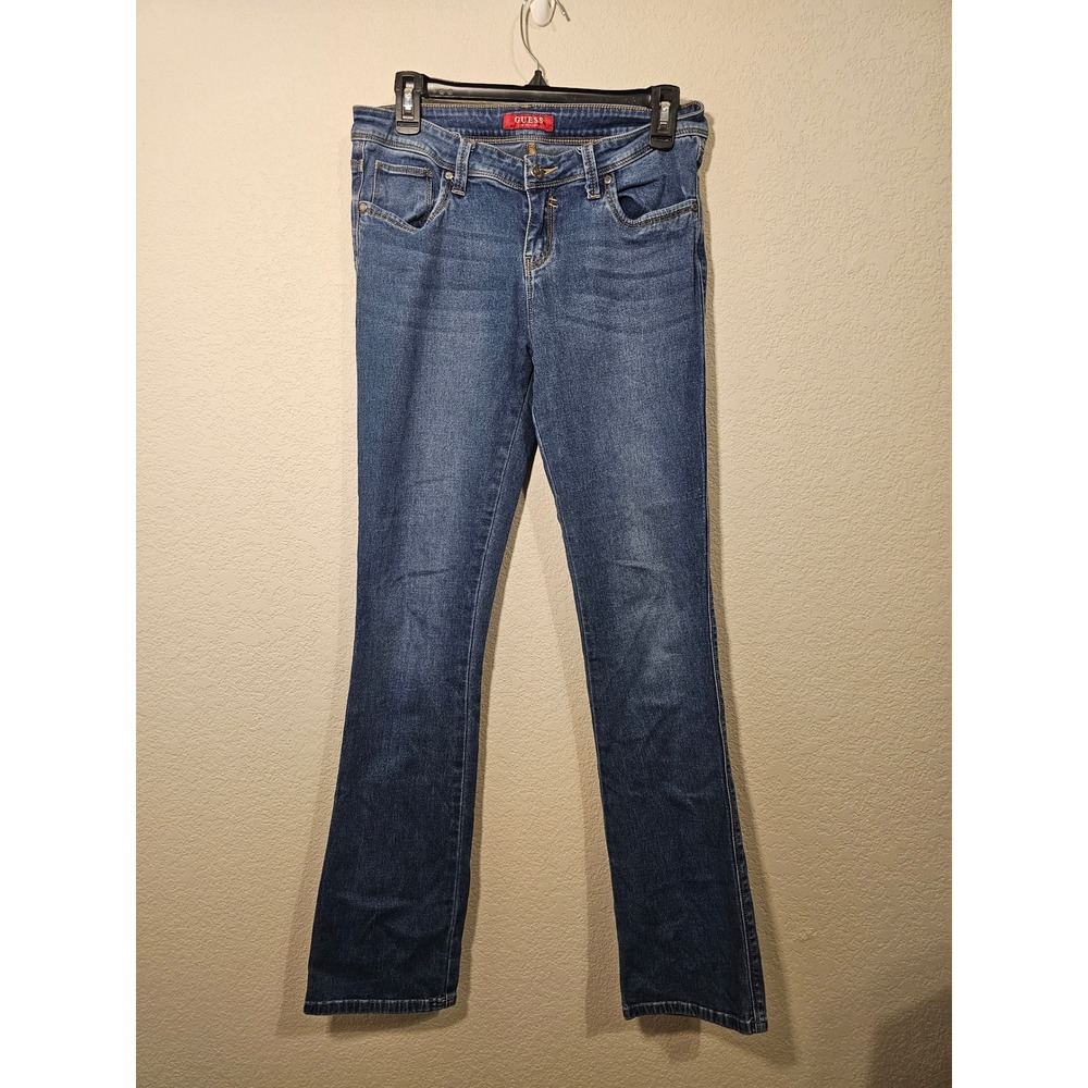 Guess Womens Med Wash Bootcut Denim Jeans Blue Mid Rise 29 Downtown Quiet Luxury